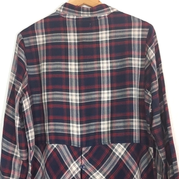 Karen Hart Plaid Tunic Button Back Size Medium - Picture 5 of 13